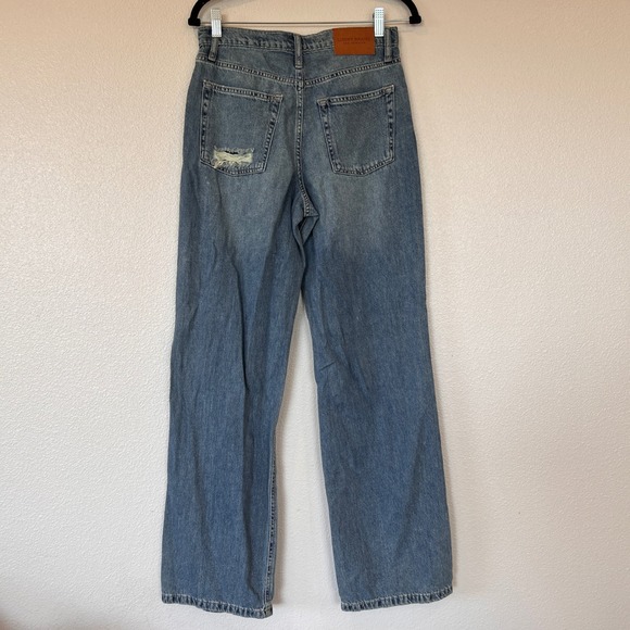 Lucky Brand High Rise Wide Leg Distressed Jeans Medium Wash Women's Size 6 - Picture 2 of 11